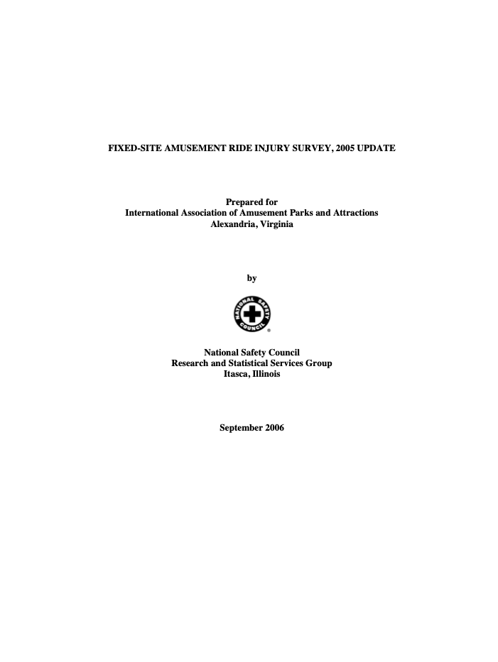 2005 - North America Fixed-Site Amusement Ride Safety Report