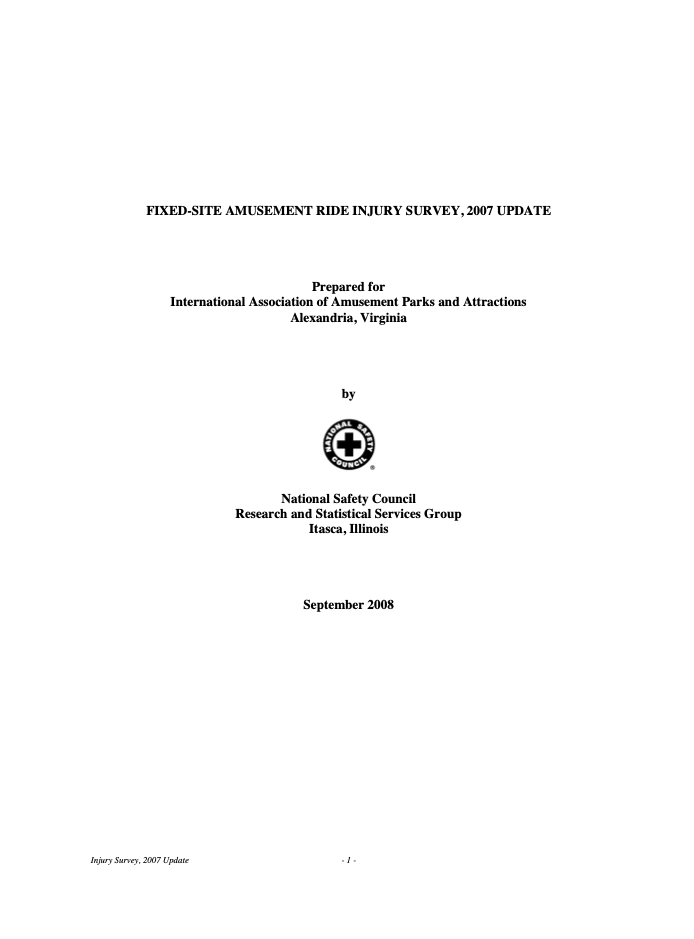 2007 - North America Fixed-Site Amusement Ride Safety Report