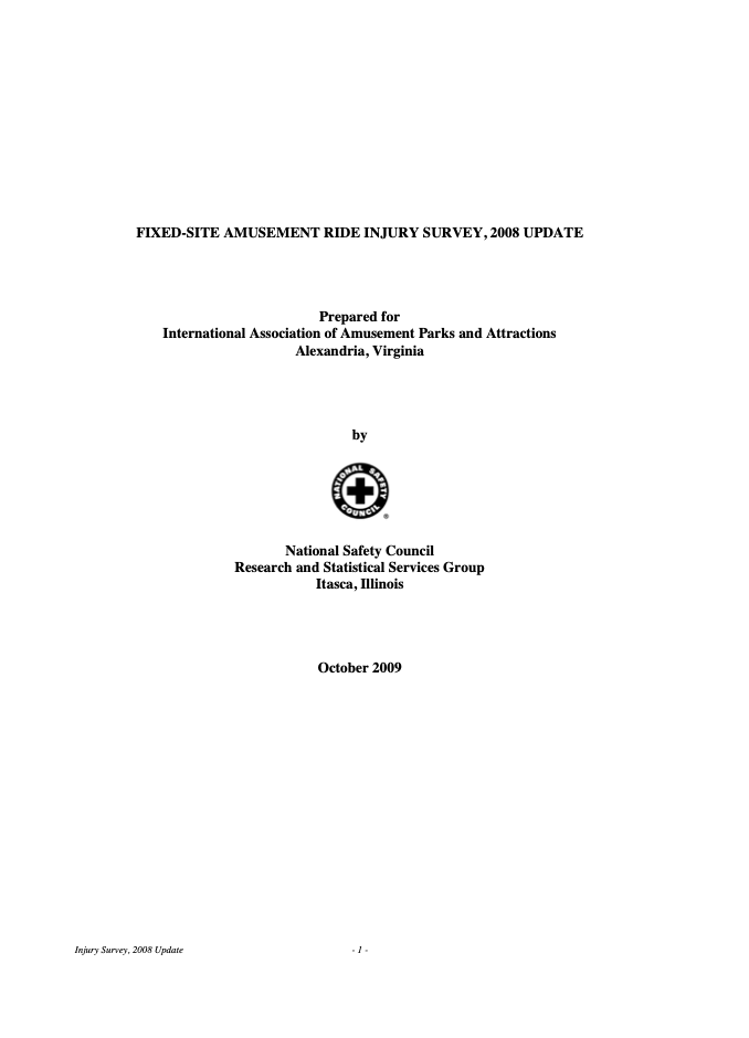 2008 - North America Fixed-Site Amusement Ride Safety Report