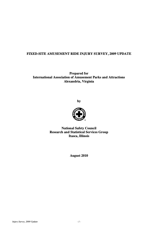 2009 - North America Fixed-Site Amusement Ride Safety Report