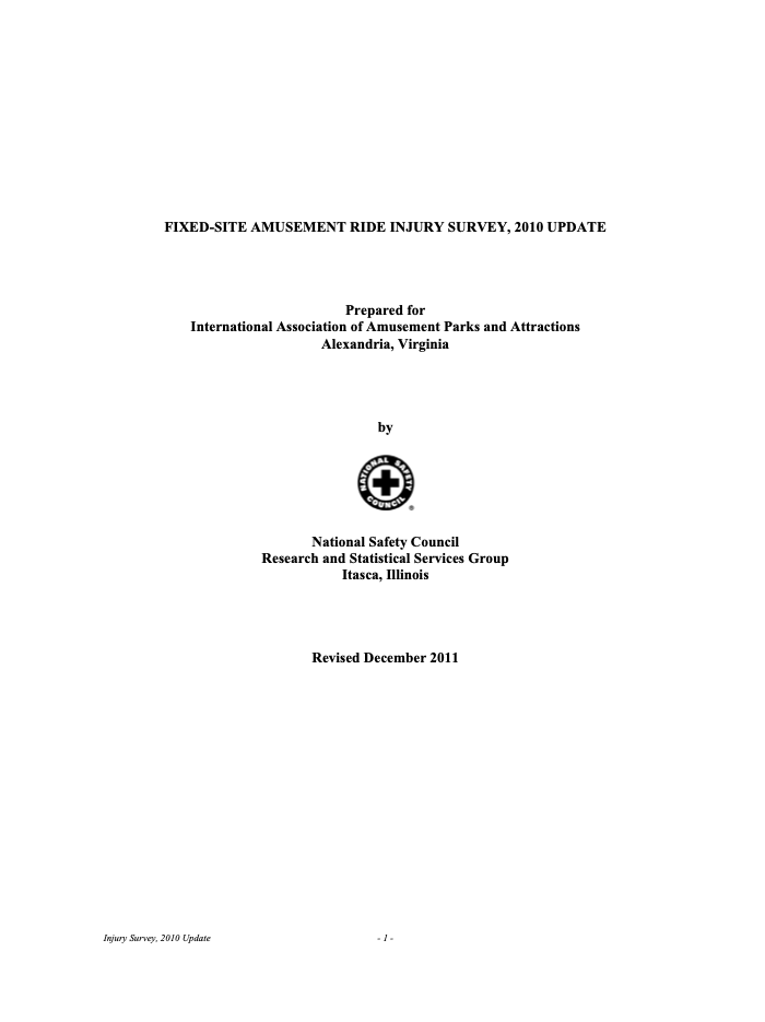2010 - North America Fixed-Site Amusement Ride Safety Report
