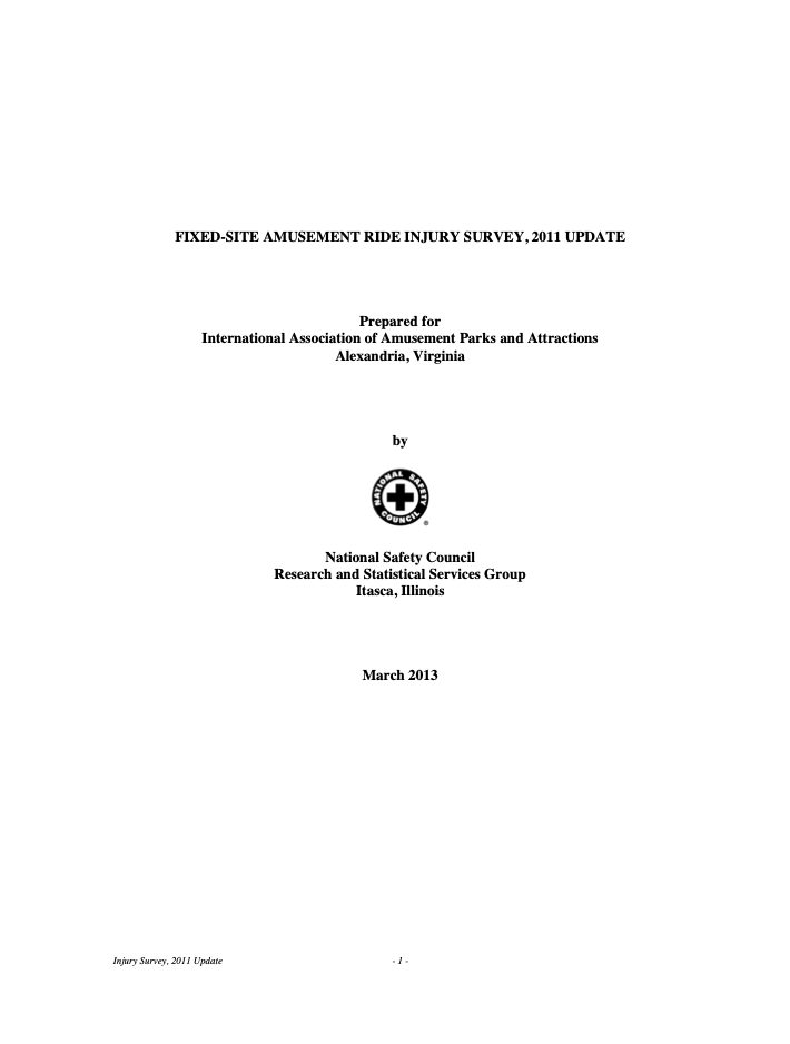 2011 - North America Fixed-Site Amusement Ride Safety Report