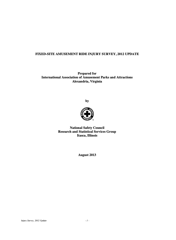 2012 - North America Fixed-Site Amusement Ride Safety Report