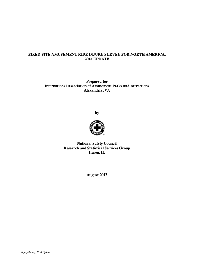 2016 - North America Fixed-Site Amusement Ride Safety Report