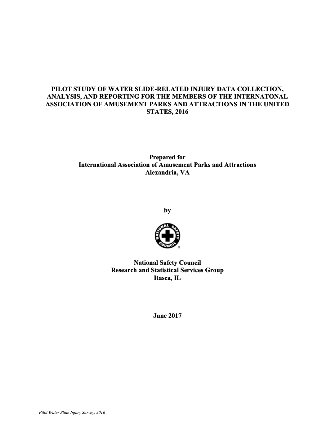 2016 - North America Water Slide Safety Report