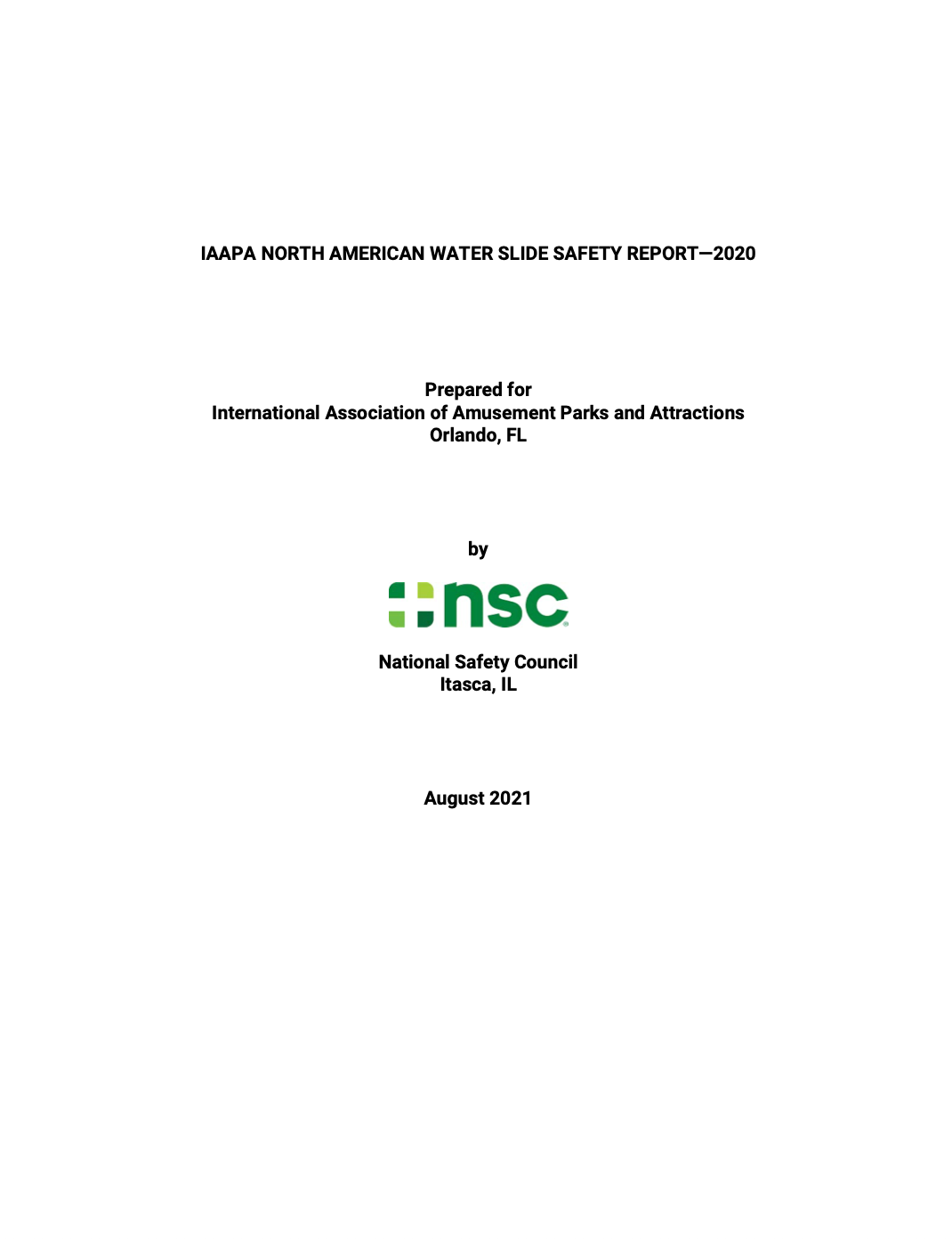 2020 - North America Water Slide Safety Report