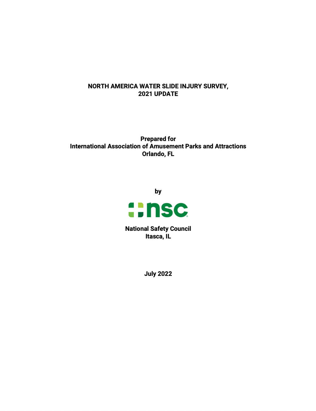 2021 - North America Water Slide Safety Report