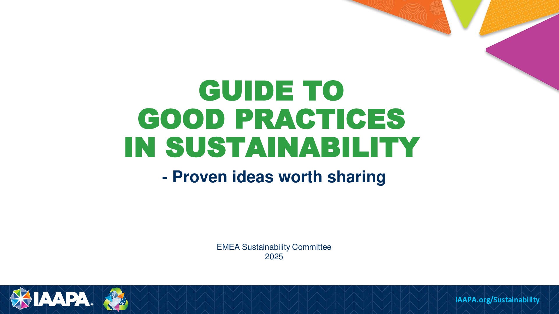 2025 - Guide to Good Practices in Sustainability